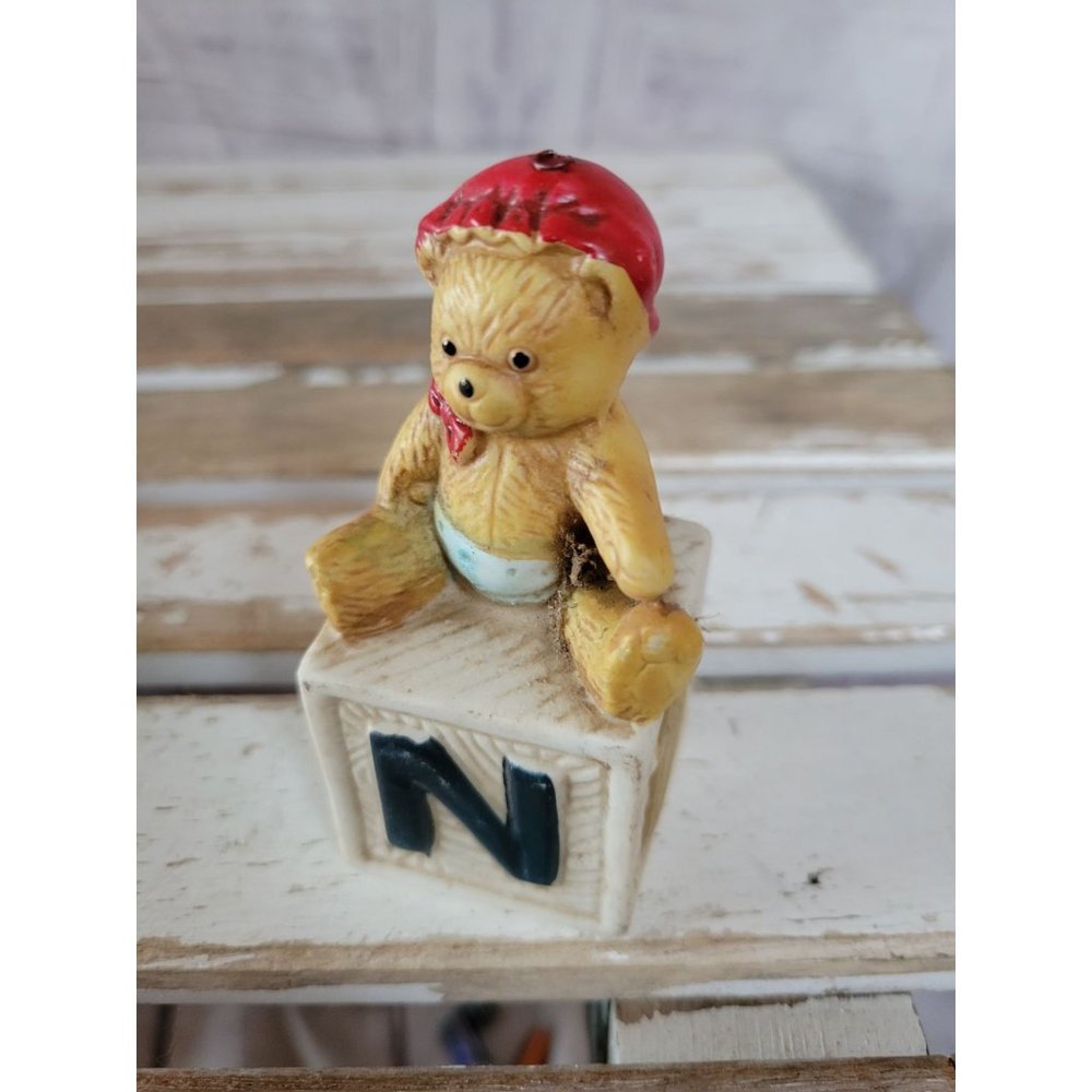 Ceramic‎ bear block Xmas decor village vintage